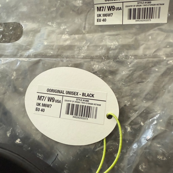 OOFOS NEW BLACK M7/W9 ORIGINAL - Picture 2 of 4